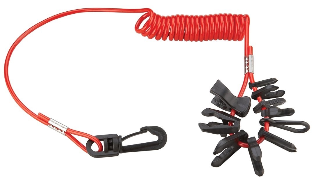 Allpa Set Noodstopclips met spiraalsnoer voor de meeste Outboard merken