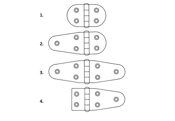Scharnier hoogglans RVS