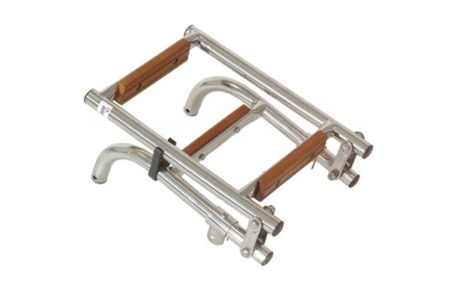 RVS zwemtrap opklapbaar teak