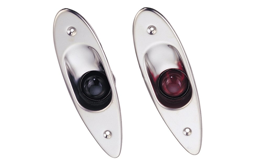 Allpa LED positielantaarnset voor bak-/stuurboord  zij-inbouw  12V/6W  RVS huis met rode/groene lens