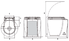 Laguna elektrisch toilet standaard 12/24  volt