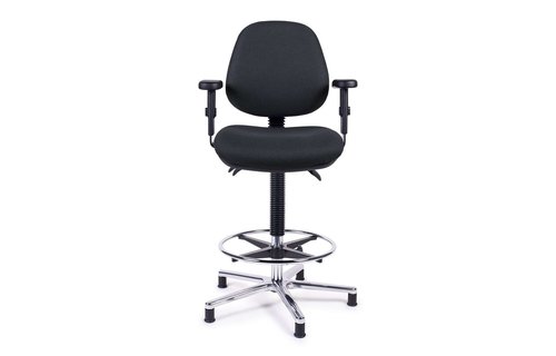 Stuurstoel Schelde | Zwart verchroomde voet