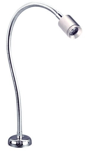 Allpa Flexibele LED-kaartleeslamp verchroomd messing 8-30V/1 2W LED 1x 1W