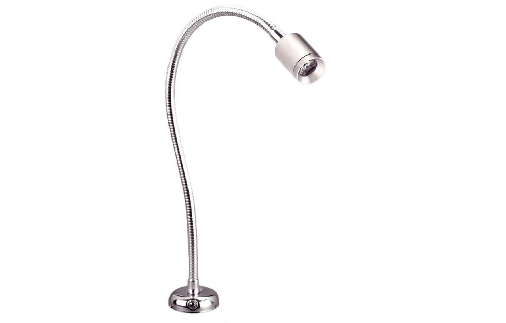 Allpa Flexibele LED-kaartleeslamp verchroomd messing 8-30V/1 2W LED 1x 1W