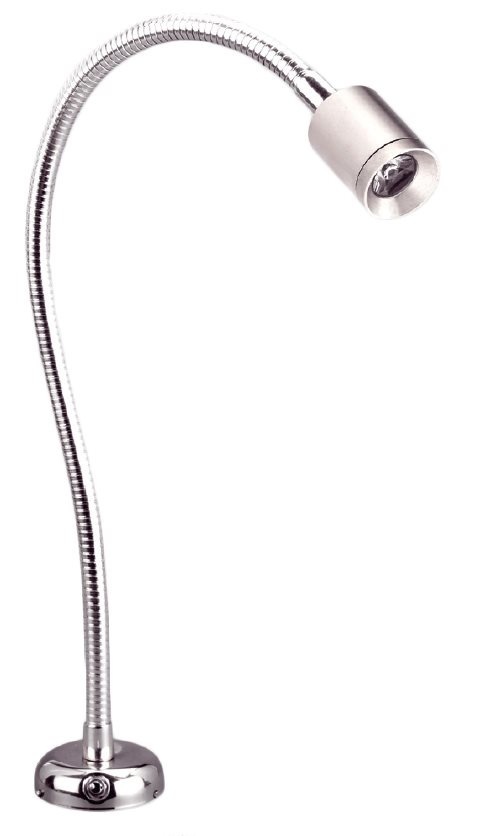 Allpa Flexibele LED-kaartleeslamp verchroomd messing 8-30V/1 2W LED 1x 1W