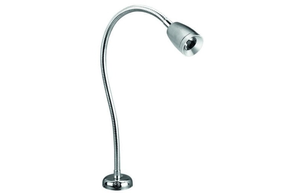 Allpa Flexibele LED-kaartleeslamp verchroomd messing 8-30V/1 2W LED 1x 1W