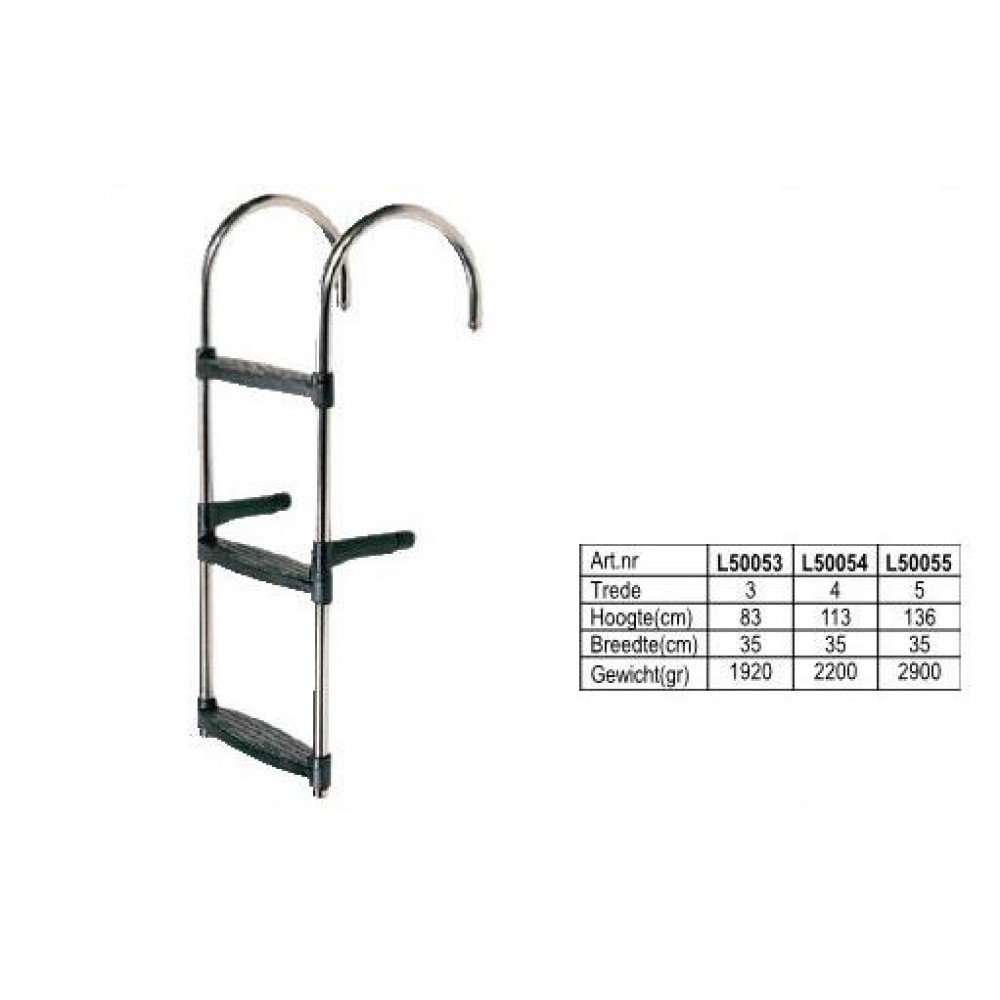 Nuova Rade RVS ladder 4-treden - hoogte 113 cm