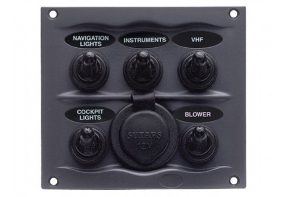 BEP swd paneel - 5 schakelaars+20mm plug