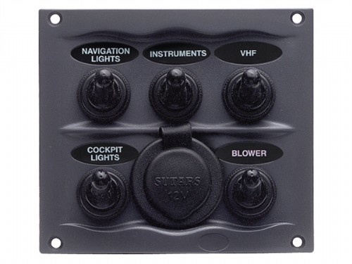 BEP swd paneel - 5 schakelaars+20mm plug