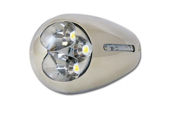 Allpa opbouw RVS 316 high power LED Hull light 12V/3.5W 105x62x34mm (2st.)