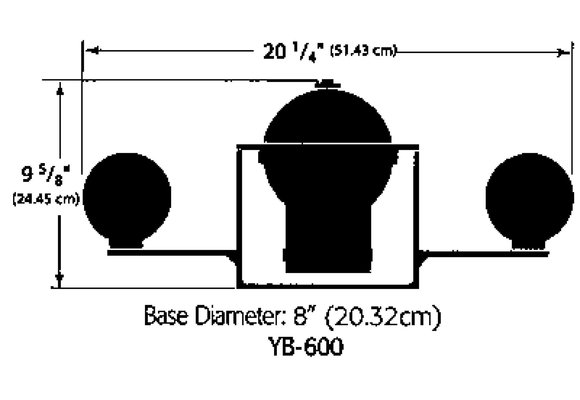 Ritchie kompas model Globemaster YB-600 12/24/32V opbouwkompas roos Ø152 4mm / 2 of 5º zwart