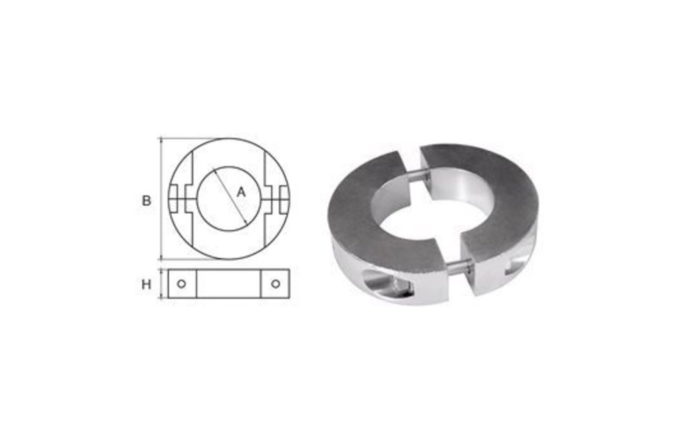 Allpa Aluminium Anode voor Ø45mm-as ringvormig/dun