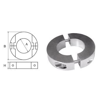 Allpa Aluminium Anode voor Ø35mm-as ringvormig/dun