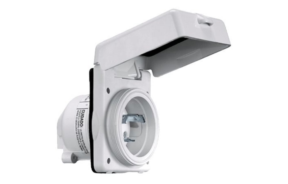 Allpa NEMA-16A-Boordstopcontact kunststof 16A / 230V geaard met afdekkap