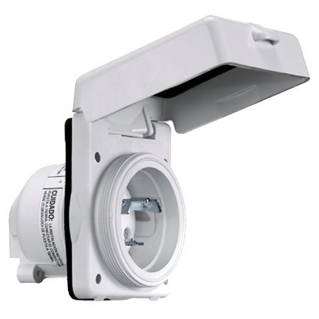 Allpa NEMA-16A-Boordstopcontact kunststof 16A / 230V geaard met afdekkap