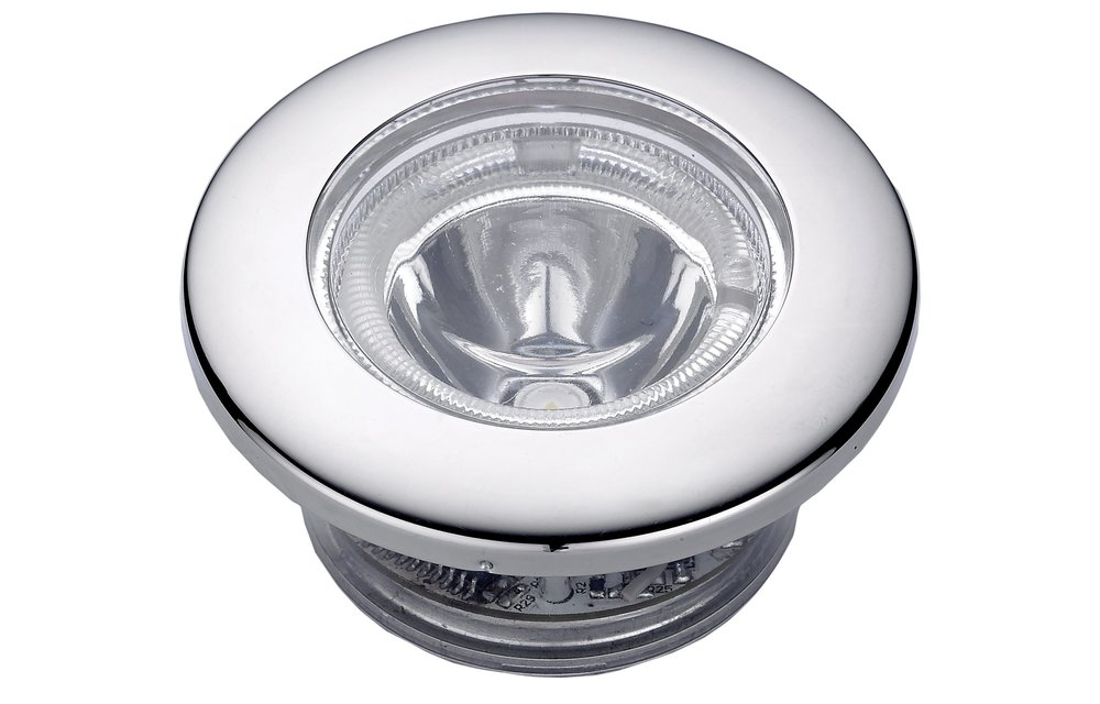 Allpa LED-Plafondverlichting  kunststof huis met RVS ring  inbouw  8-30V/1 5W  LED 1x 1W  H=6 5mm