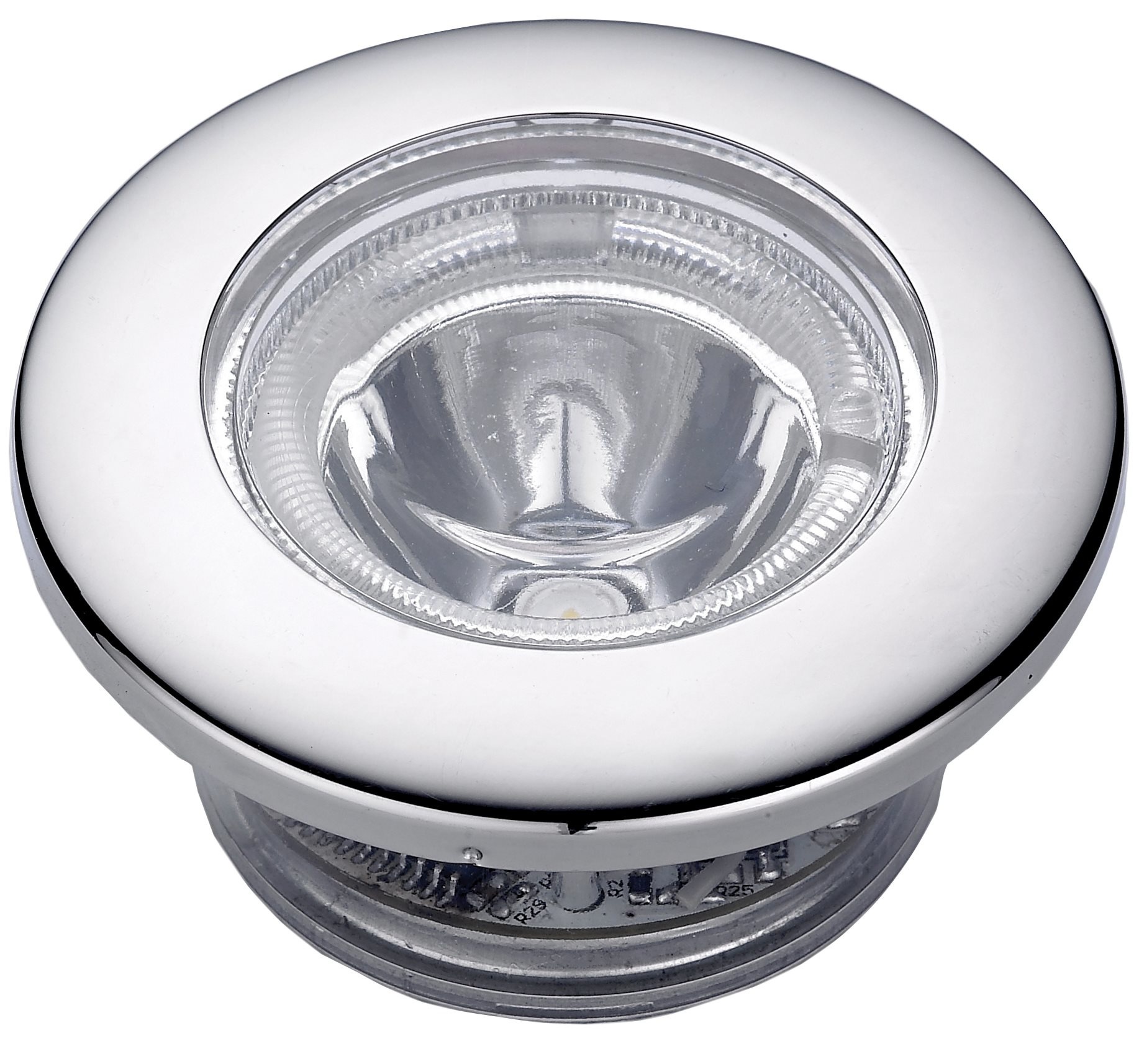 Allpa LED-Plafondverlichting  kunststof huis met RVS ring  inbouw  8-30V/1 5W  LED 1x 1W  H=6 5mm
