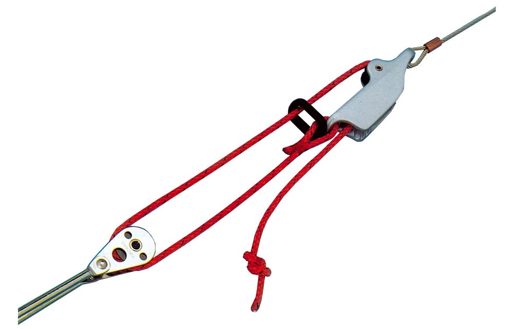 Allpa Aluminium camcleat met schijf (set voor trapeze) voor lijn Ø4-8mm L=70mm