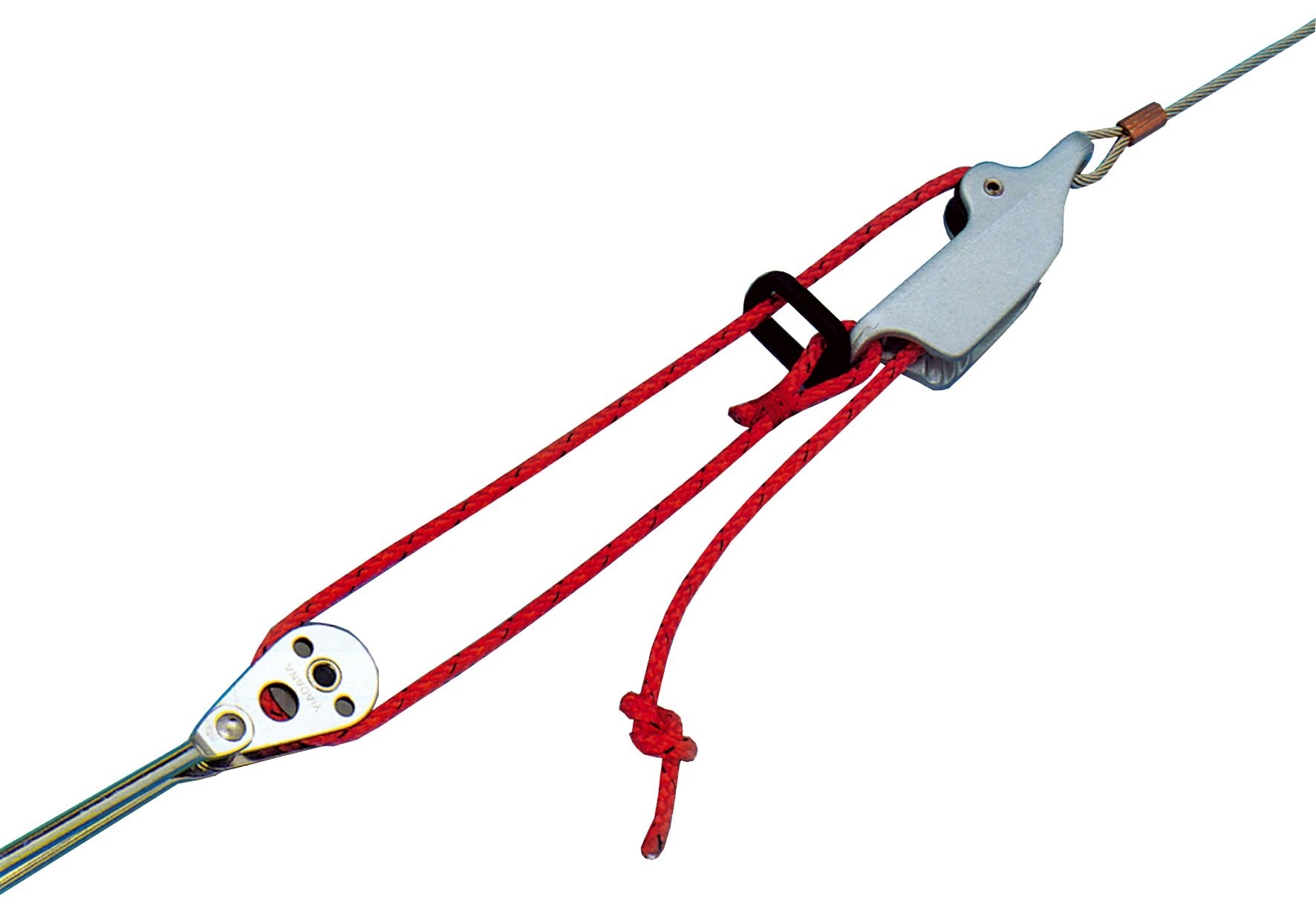 Allpa Aluminium camcleat met schijf (set voor trapeze) voor lijn Ø4-8mm L=70mm