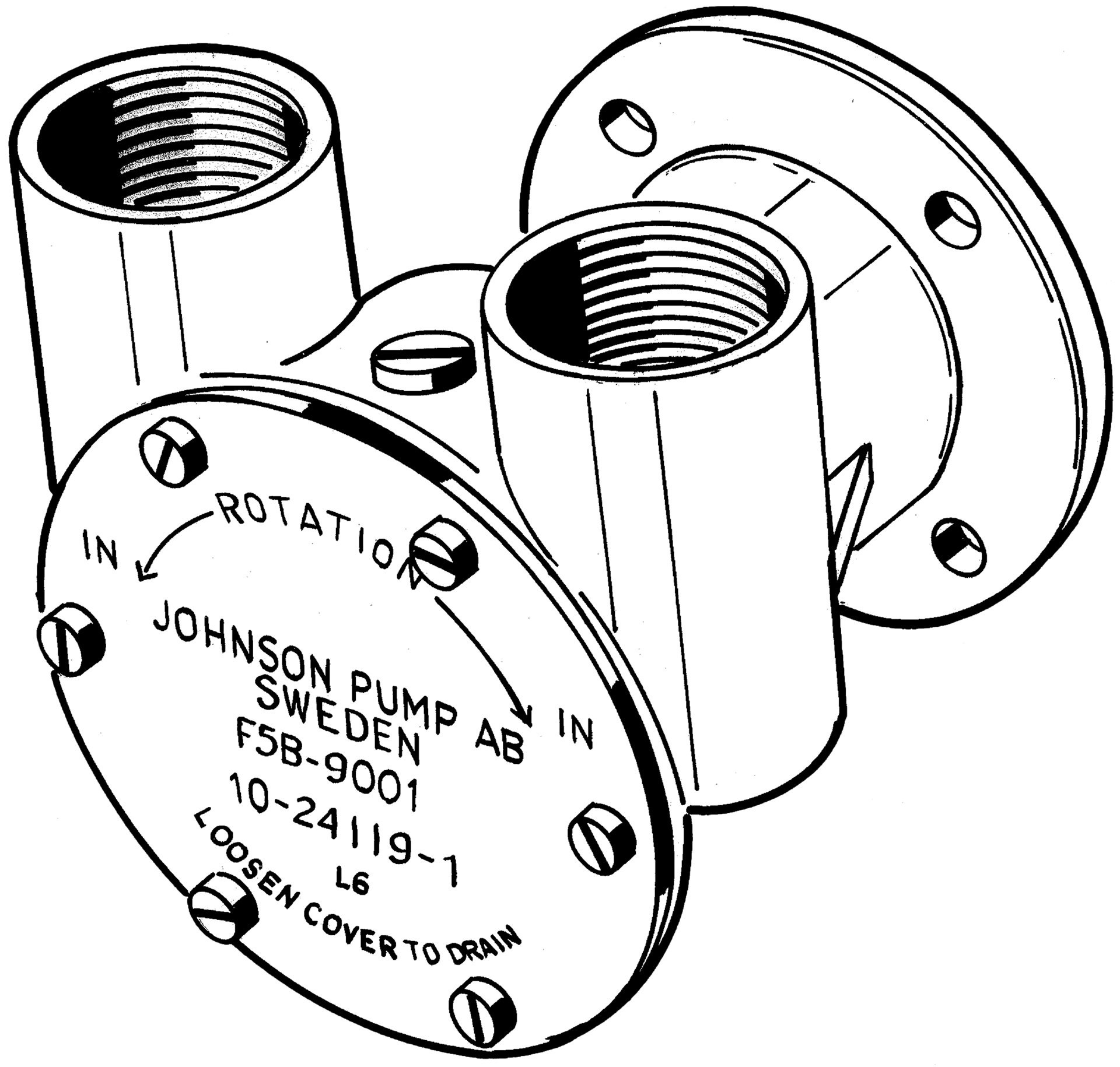 Johnson Pump zelfaanzuigende bronzen koelwater-impellerpomp F5B-9