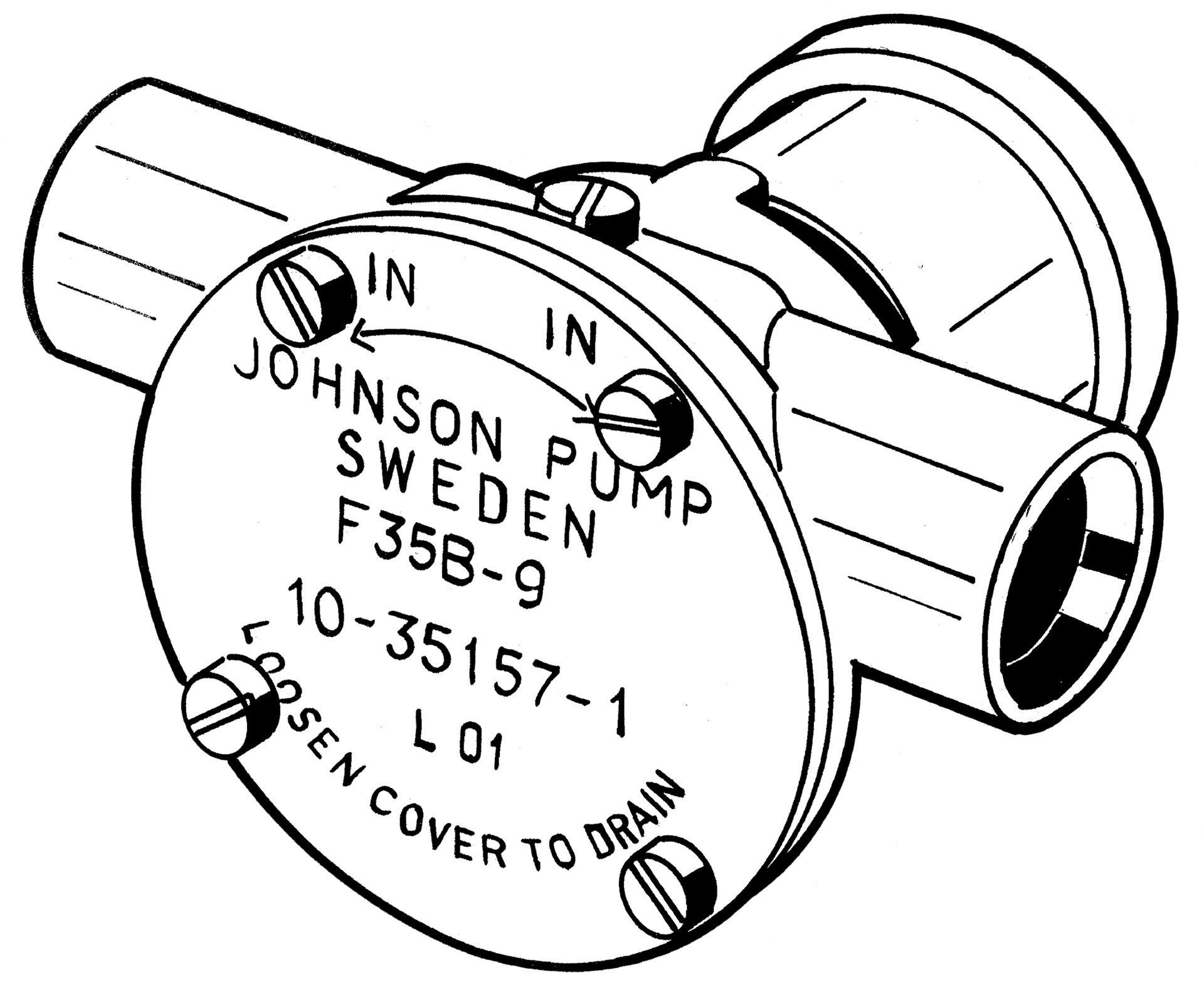 Johnson Pump zelfaanzuigende bronzen koelwater-impellerpomp F35B-9 (Volvo  BMW  Farymann)