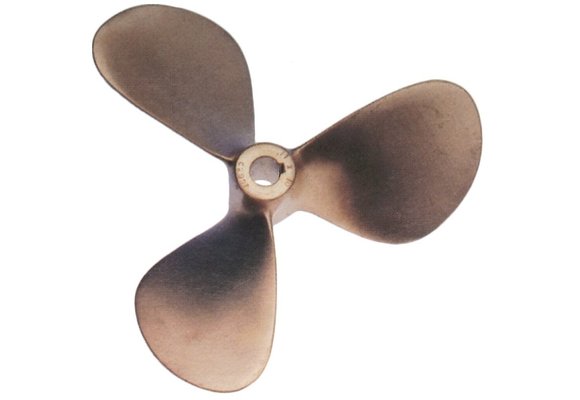 Radice 3-blads bronzen scheepsschroef type E13  14x11  asgat Ø25mm  conus 1:10  rechts