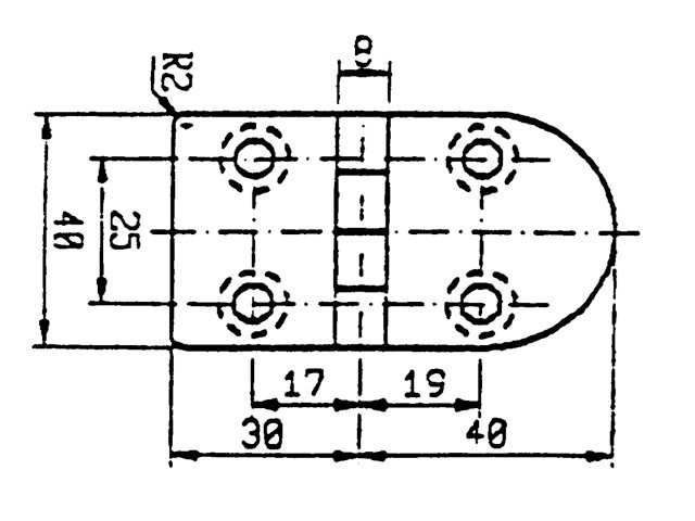 RVS scharnier 70 x 40