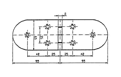 RVS scharnier 190 X 65