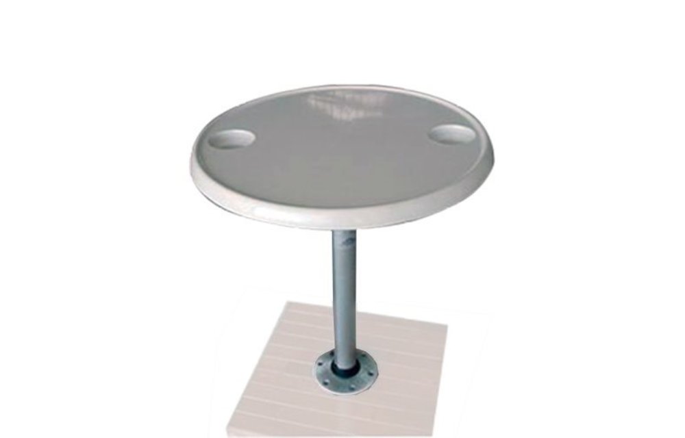 Allpa Volkunststof tafelblad rond set (Ø610mm) met poot (H=686mm) en voet