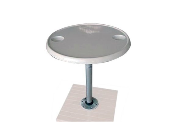 Allpa Volkunststof tafelblad rond set (Ø610mm) met poot (H=686mm) en voet