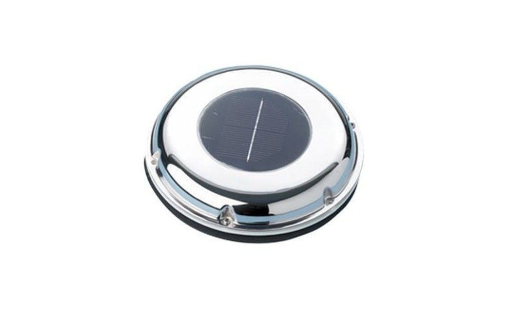 Allpa RVS Ventilator op zonne-energie 20m³/h  met oplaadbare accu & schakelaar  blaast of zuigt