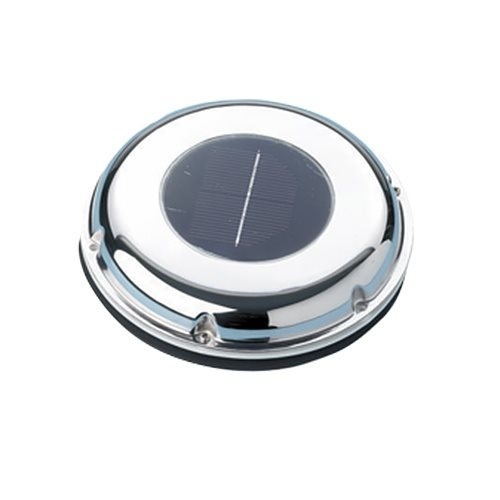 Allpa RVS Ventilator op zonne-energie 20m³/h  met oplaadbare accu & schakelaar  blaast of zuigt