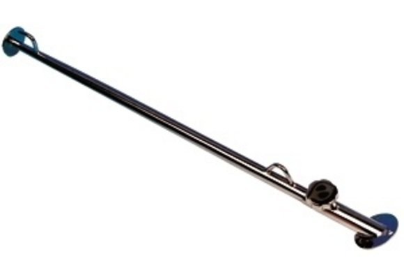 RVS vlaggenmast met houder 90° (recht)