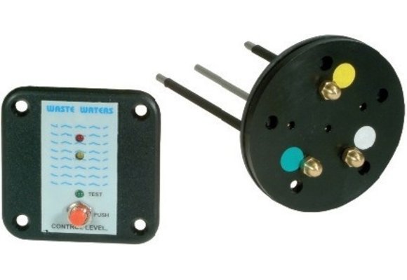 Allpa Controlepaneel vuilwatertank met tankzender - 12V/24V - LED-indicatie