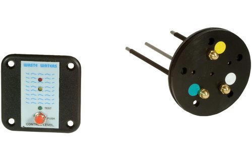 Allpa Controlepaneel vuilwatertank met tankzender  12V/24V  62x62mm  met LED-indicatie voor 3/4-tank