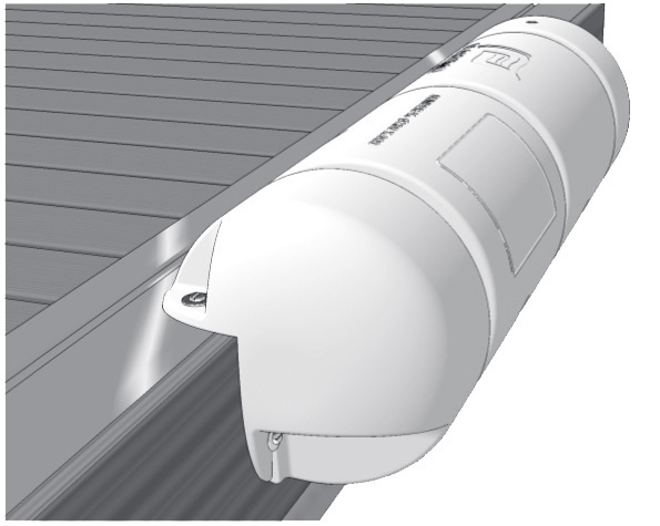 Steigerbumper driekwart rond Ø18 x 40 cm wit