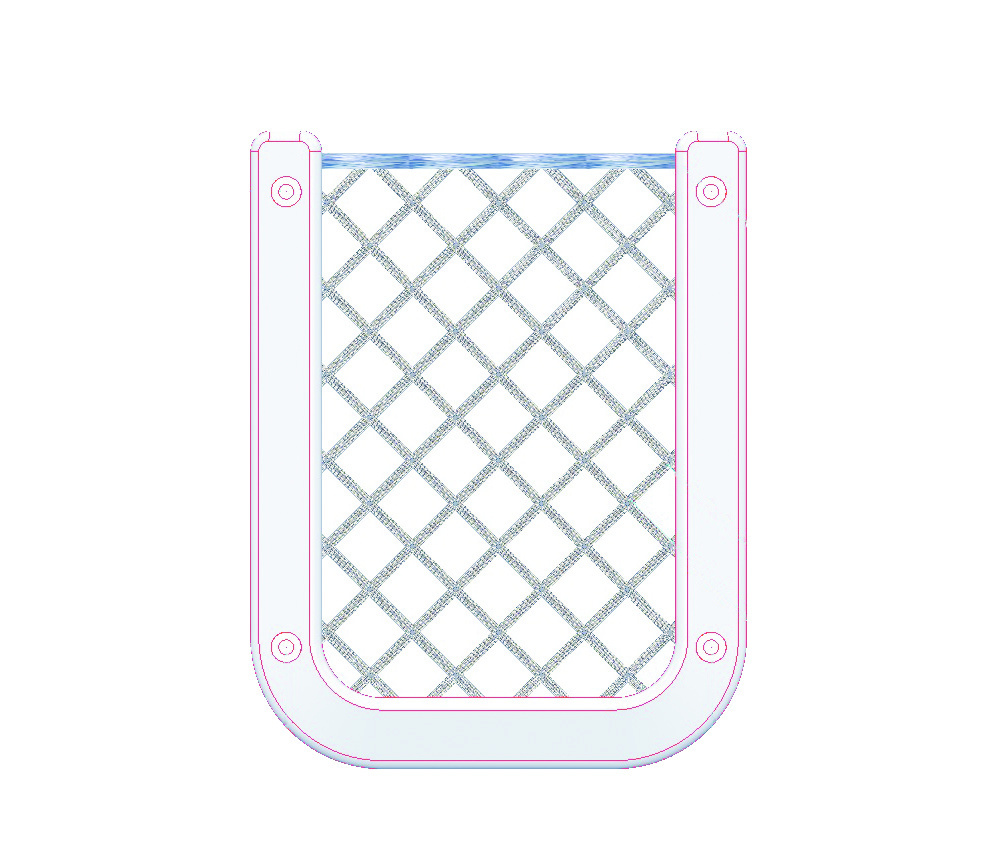 Allpa Kunststof opbergvak wit met zwart elastisch net afm. 126x98mm