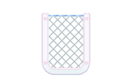 Allpa Kunststof opbergvak  wit  met zwart elastisch net  afm. 126x98mm