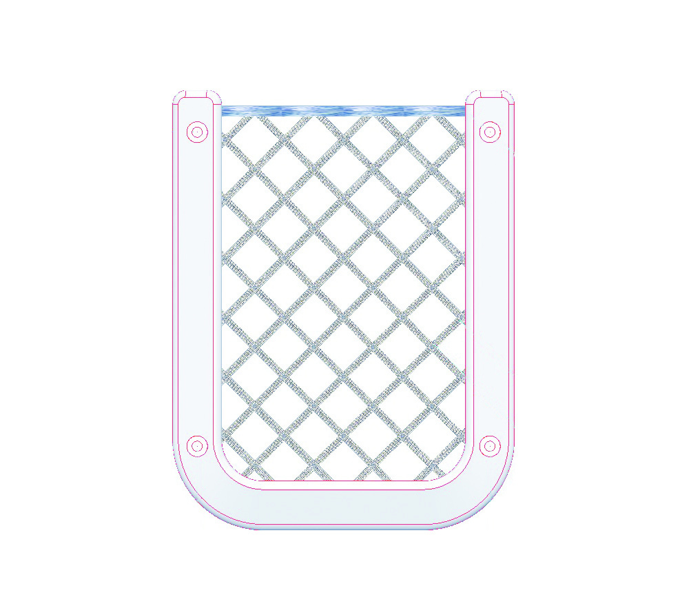 Allpa Kunststof opbergvak wit met zwart elastisch net afm. 126x98mm