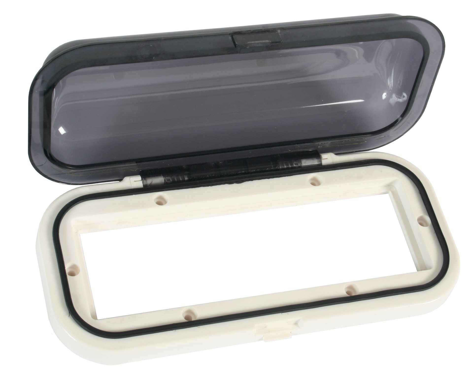 Allpa Kunststof radioklep met verende smoke-kleurige klep  inclusief pakking  wit