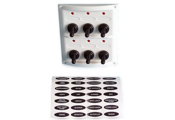 Allpa Kunststof schakelpaneel  12V  6-schakelaars