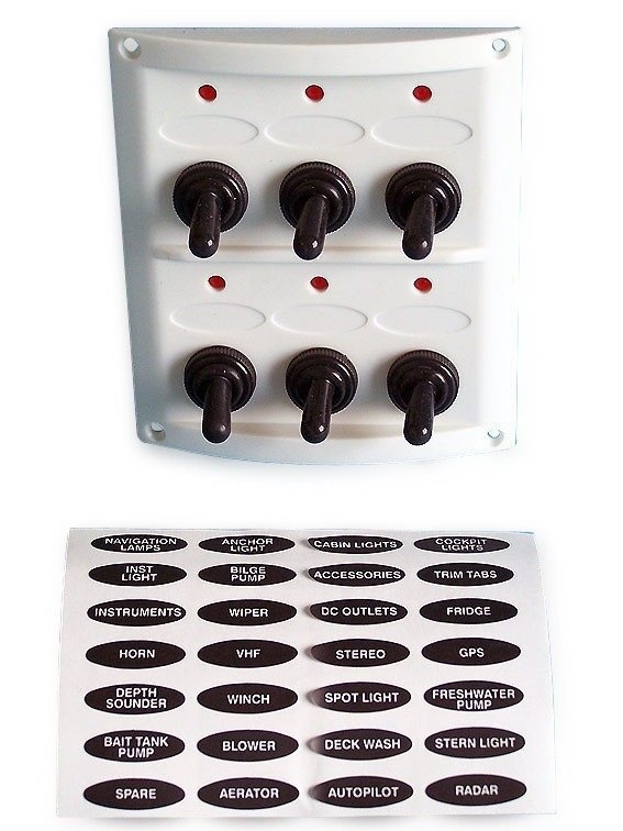 Allpa Kunststof schakelpaneel  12V  6-schakelaars