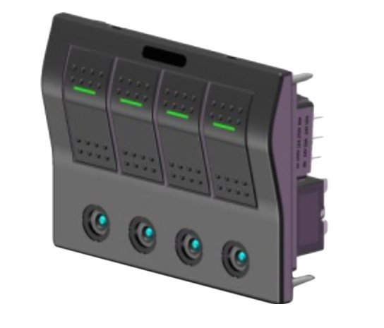 Allpa ABS schakelpaneel, 12V - spatwaterdicht