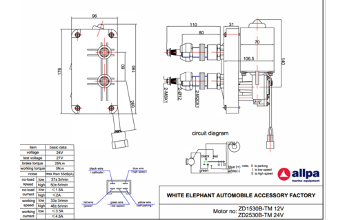 Allpa Ruitenwissermotor (ZD1530C-TM) model Foxtrot