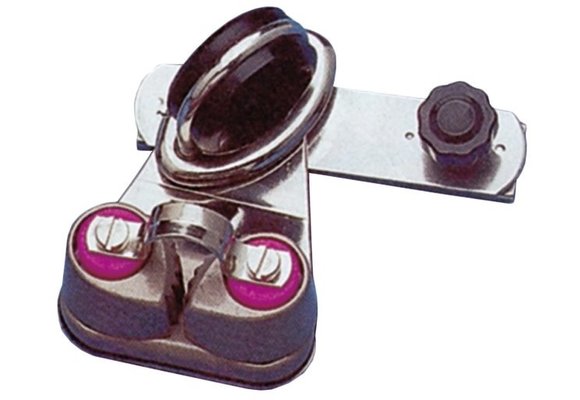 Allpa RVS genuaslede met draaibaar schootoog / klem & stop voor U-rail