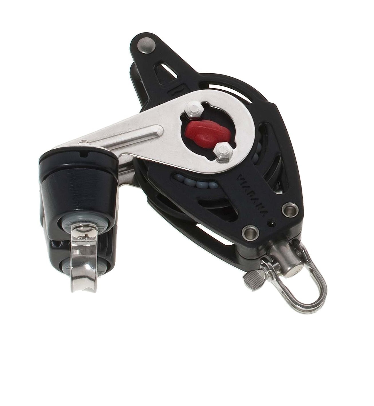 Allpa Aluminium enkelschijfs kogelgelagerd ratelblok (met schootklem & wartel) 10mm