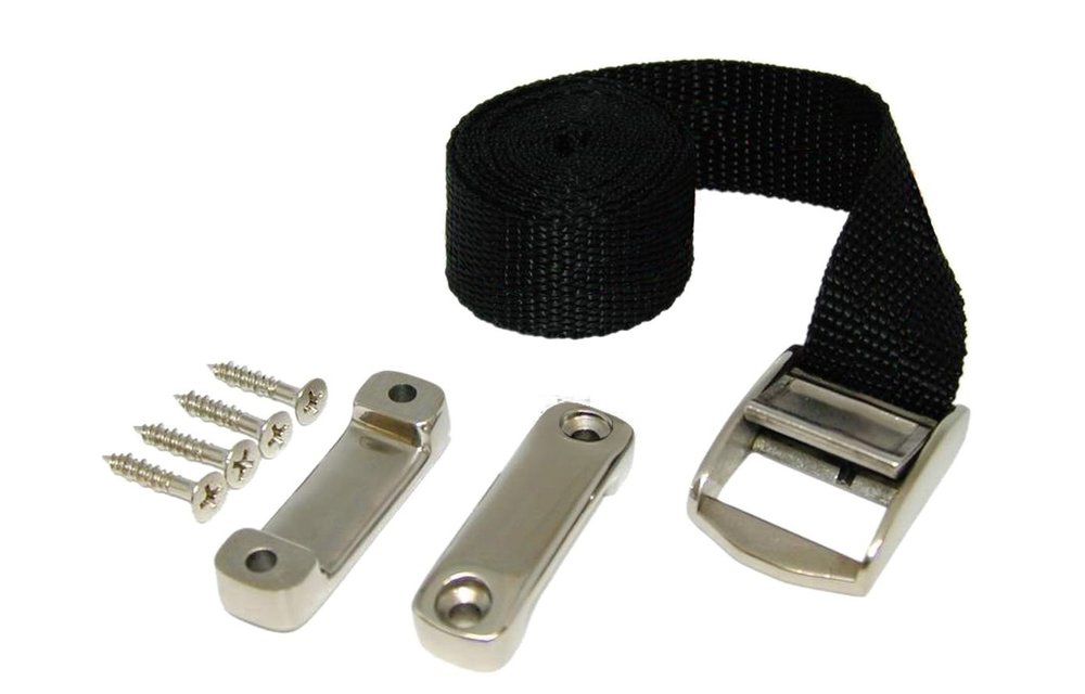 Allpa Spanband met RVS clip en beugel voor tanks & accubakken 25x2300mm (breekkracht 400kg)