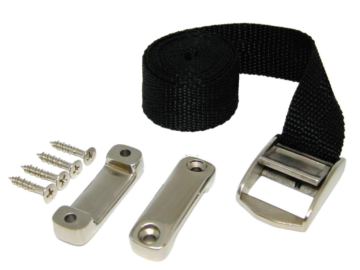 Allpa Spanband met RVS clip en beugel voor tanks & accubakken 25x2300mm (breekkracht 400kg)