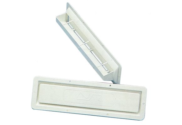 Allpa Kunststof Ventilatierooster  inbouw type met waterkering  420x120mm  wit