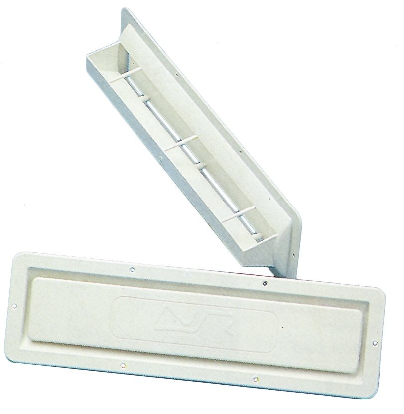 Allpa Kunststof Ventilatierooster  inbouw type met waterkering  420x120mm  wit